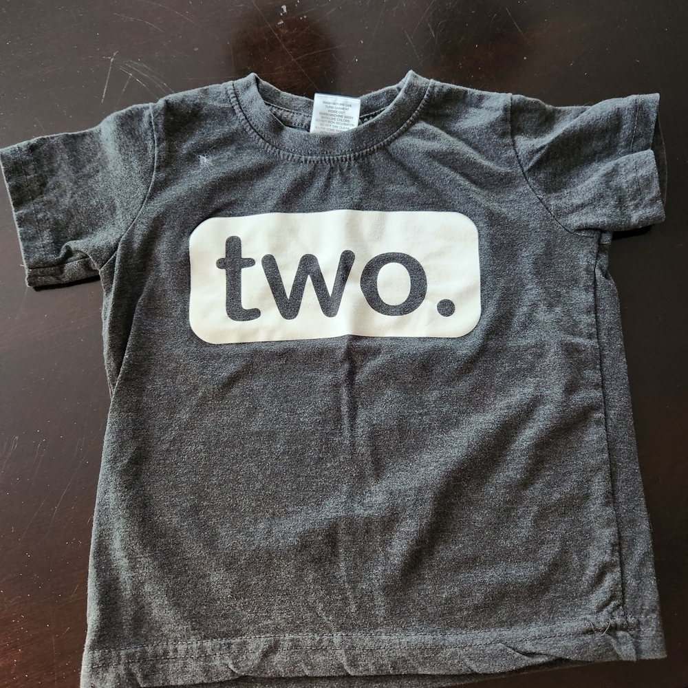 Charcoal Kids Tee with 'two.' Graphic